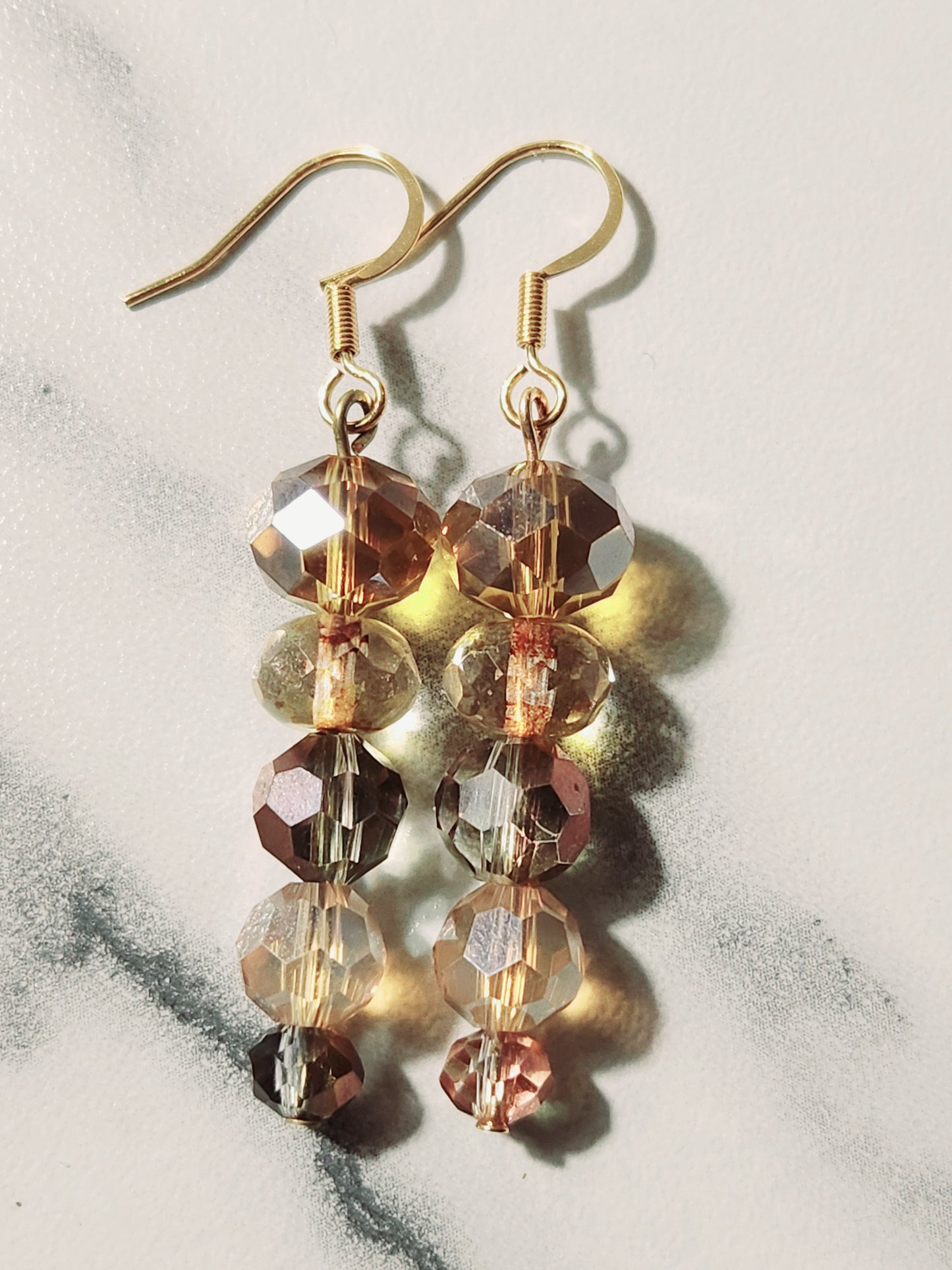 Amber Glass & Gold earrings