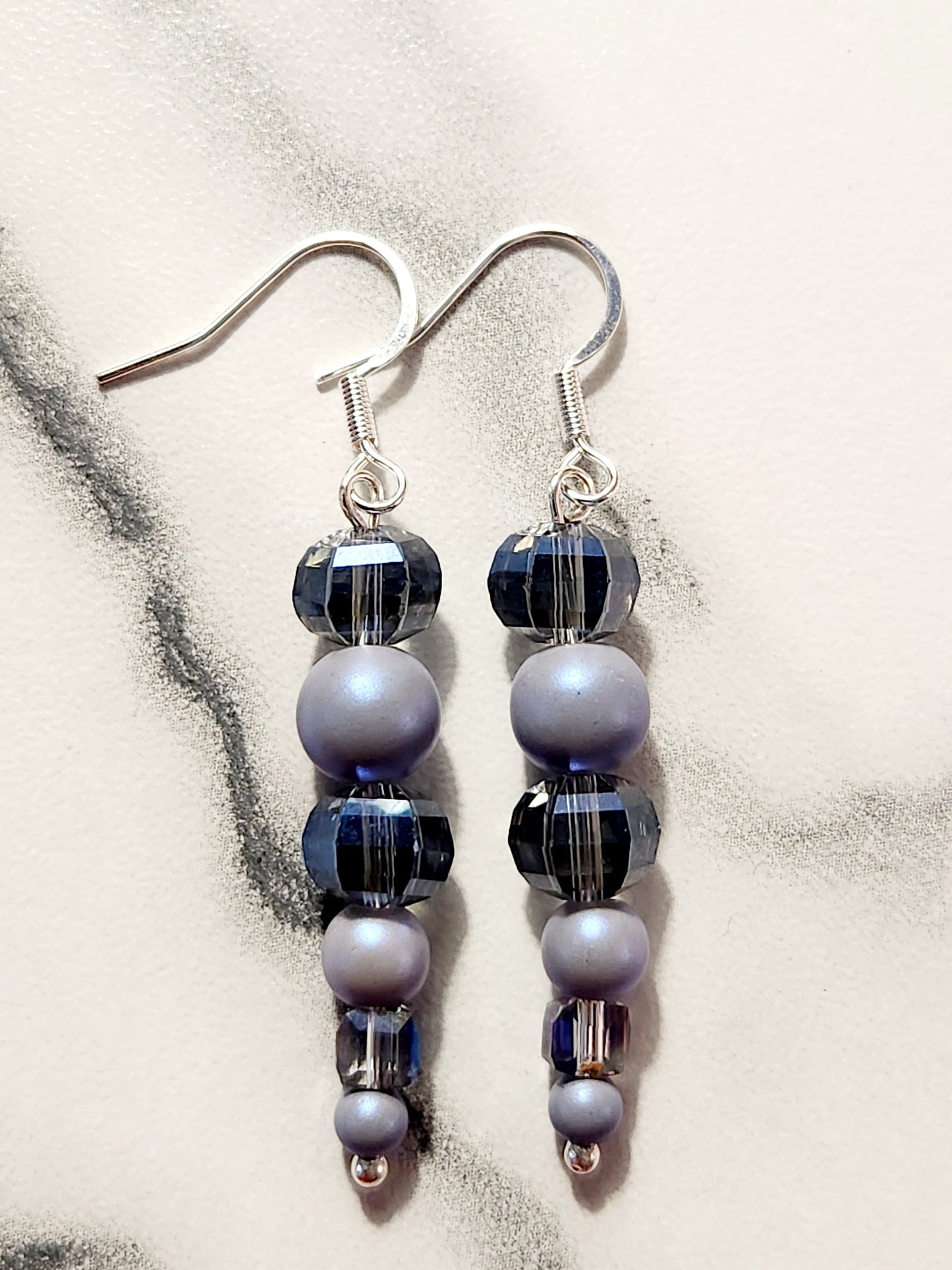 Blue opal glass earrings