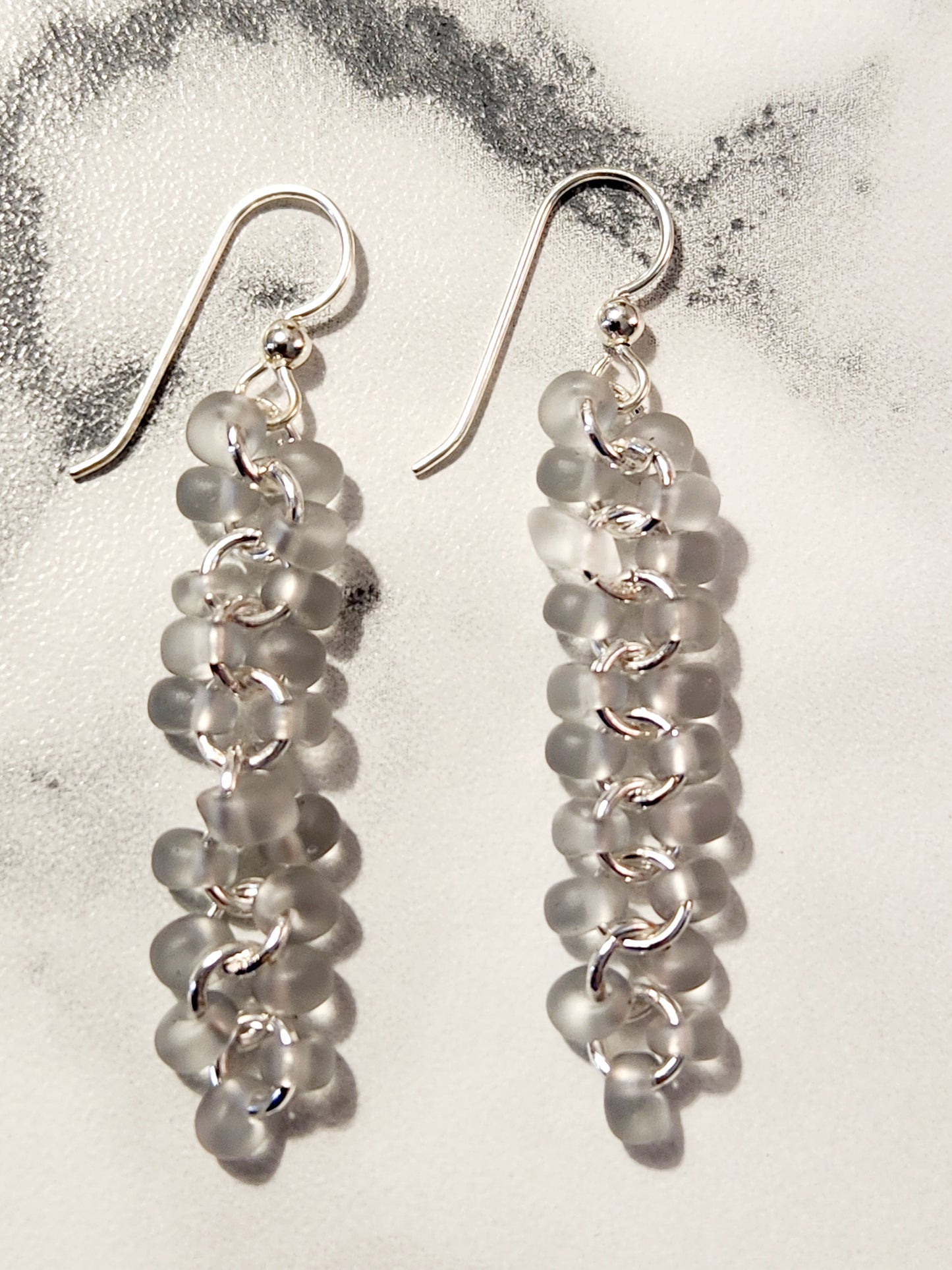 Smoky white Dewdrop earrings