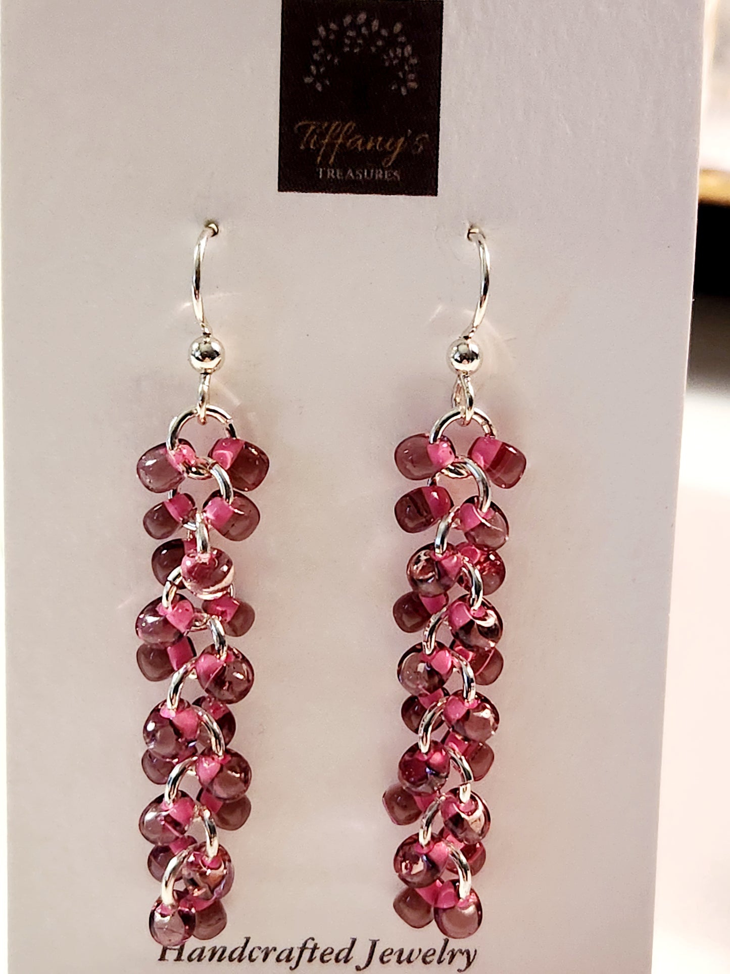 Pink dewdrop earrings