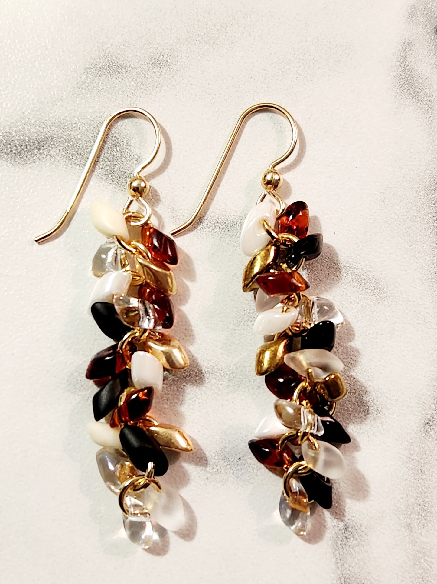 Mixed earth tone Dewdrop earrings