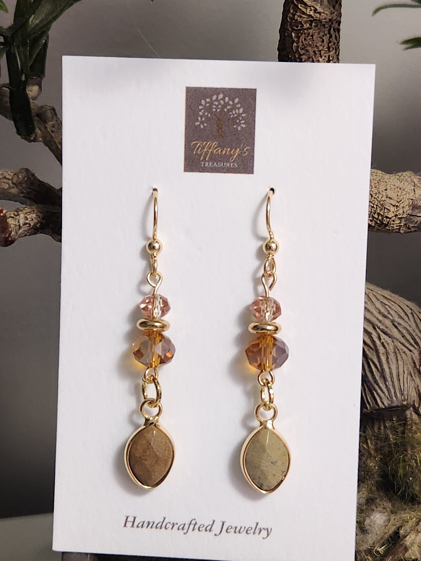 Brown earth stone earrings