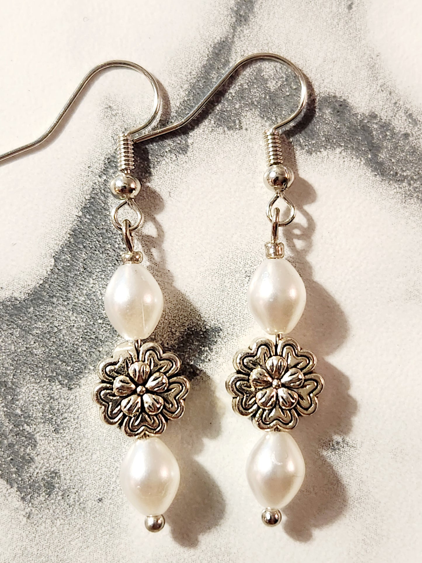 Silver & Pearl earrings