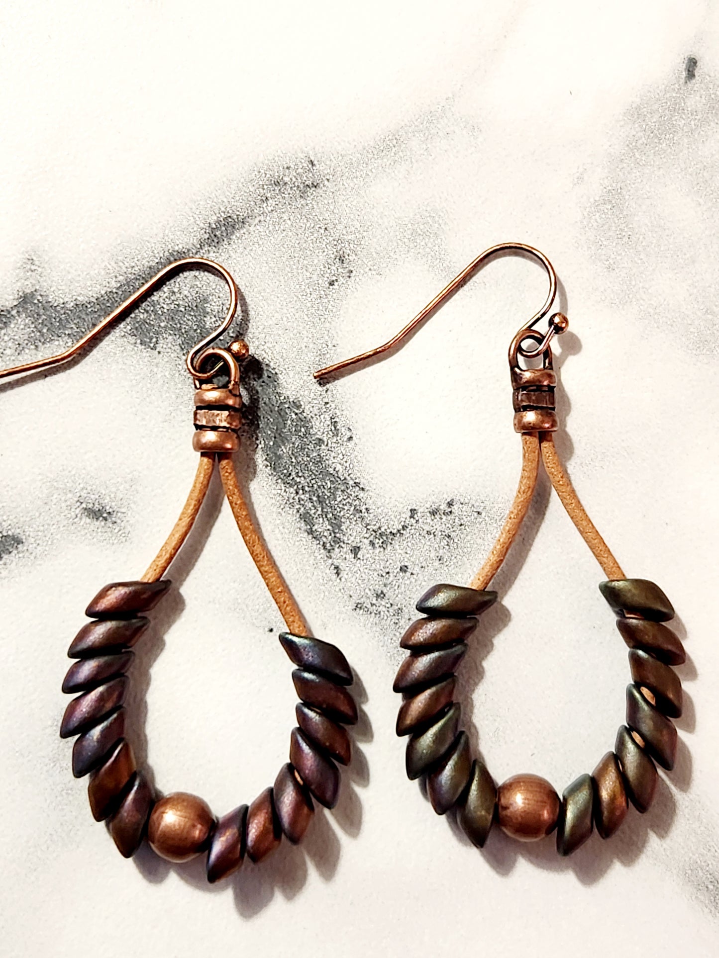 Earthtone Phoenix Feather earrings