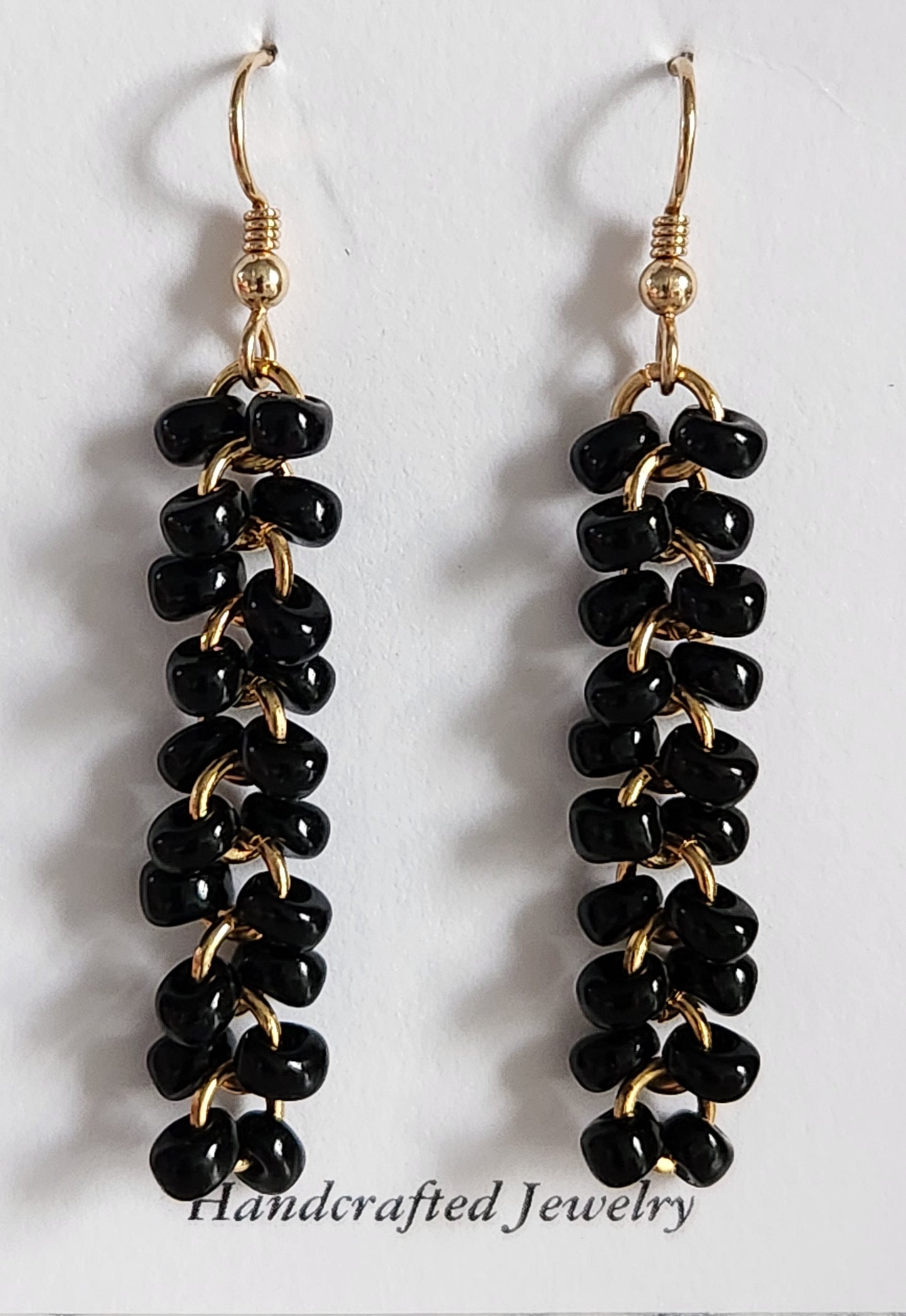 Black & gold Drop earrings