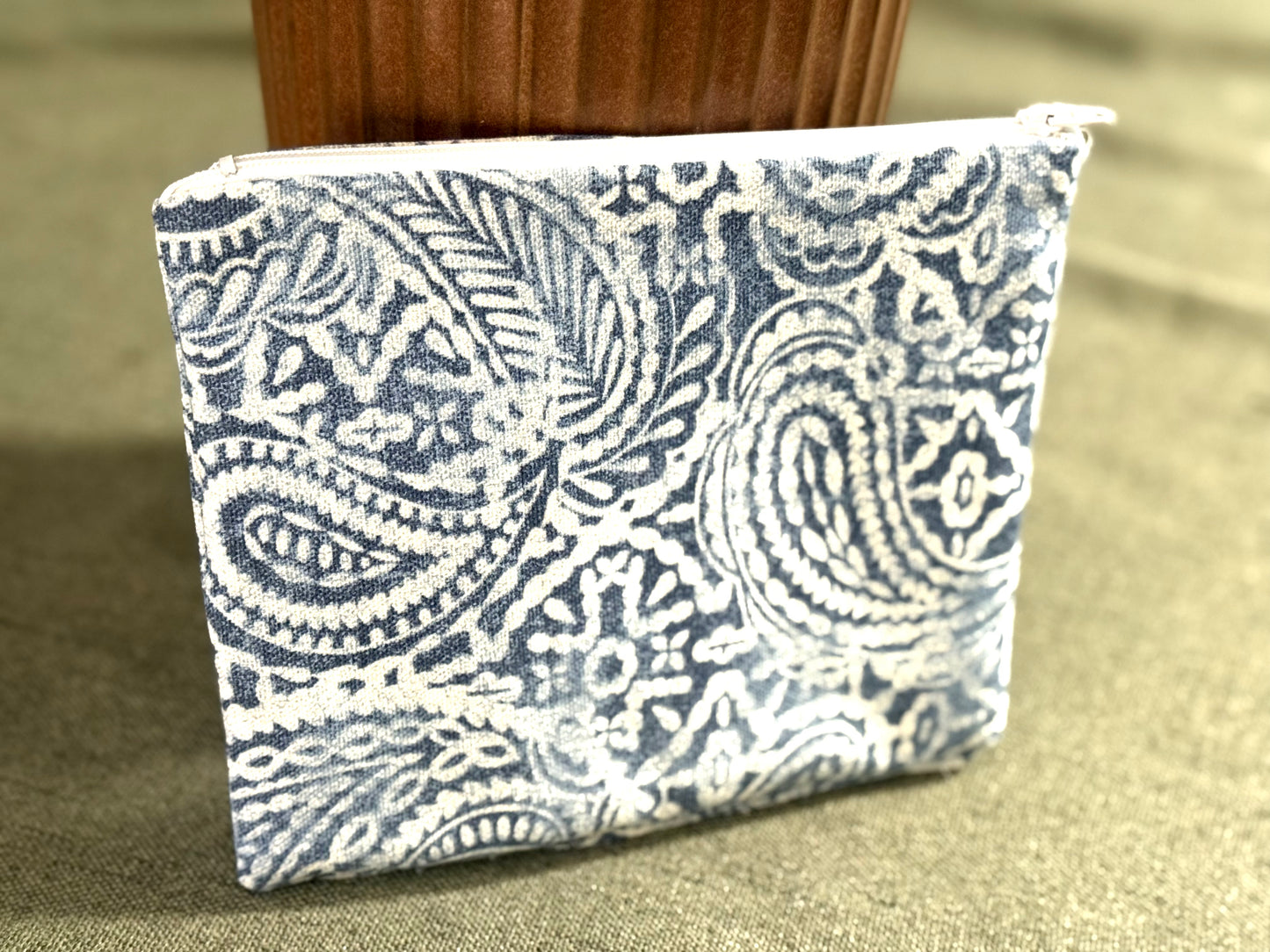 Ocean blue zipper pouch