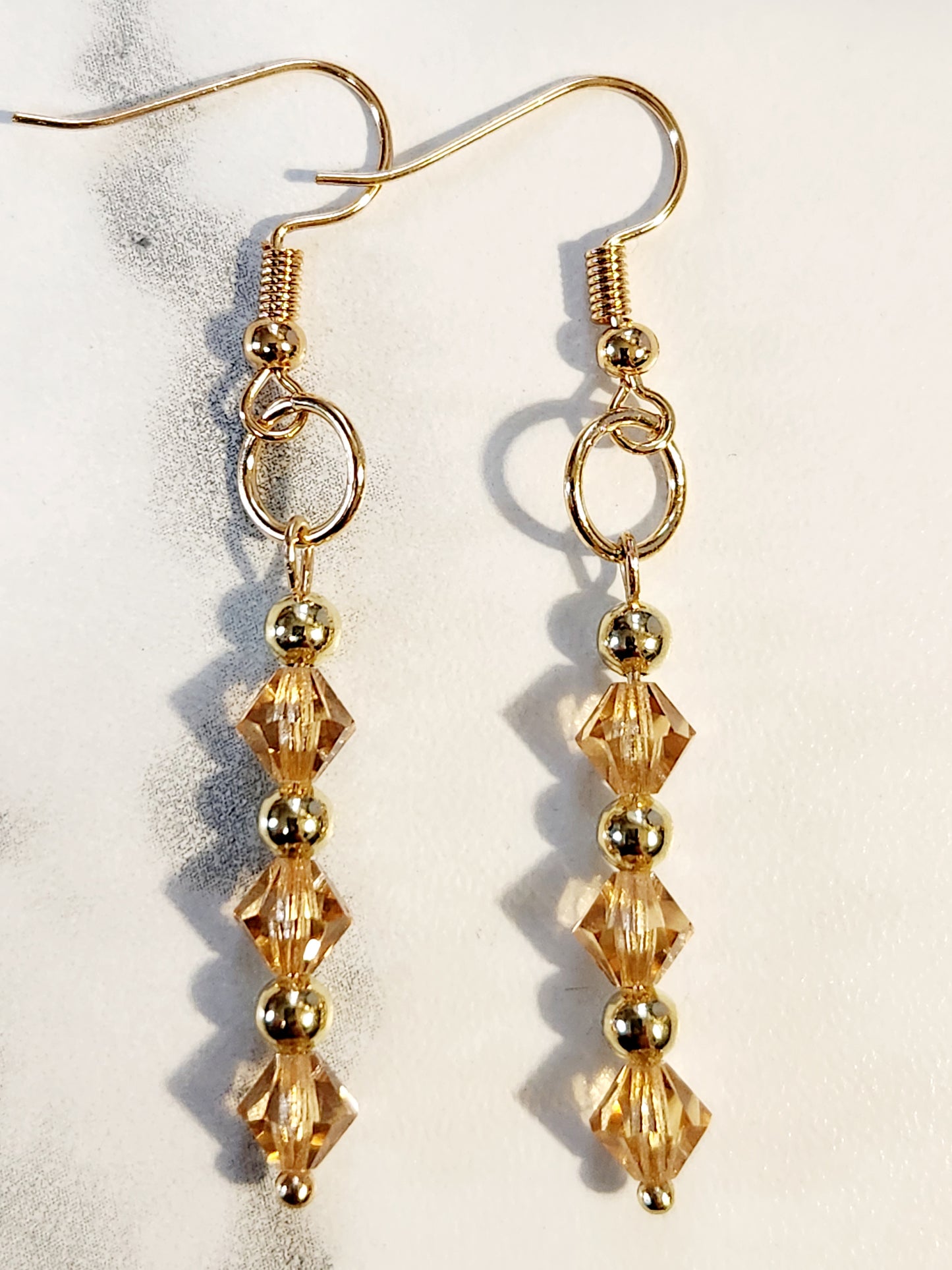 Golden glass earrings