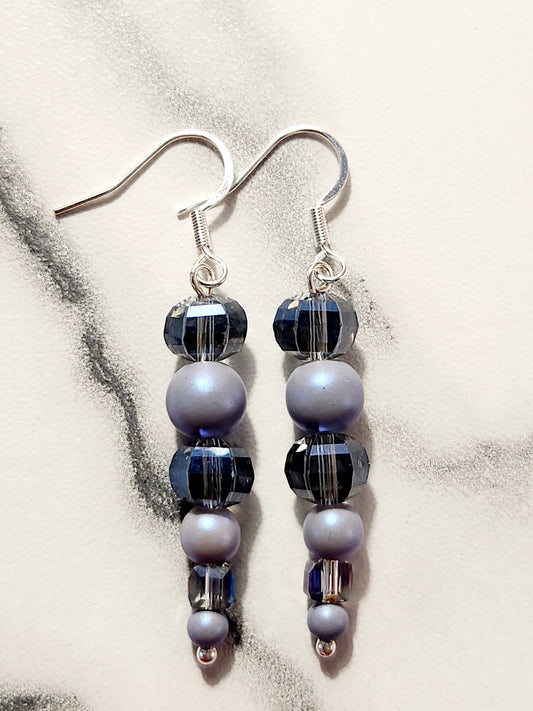 Blue opal glass earrings
