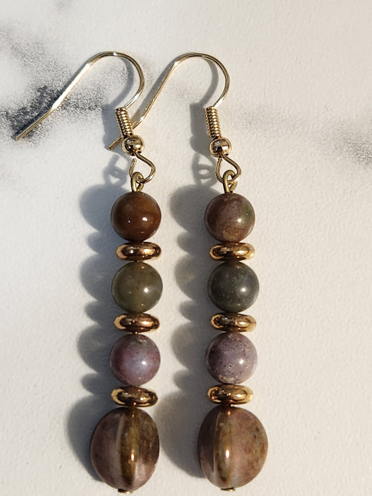 Rustic earth gold earrings
