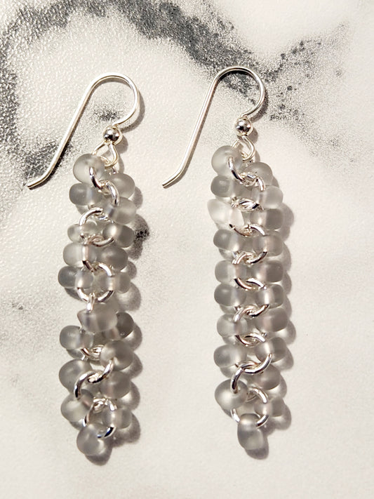 Smoky white Dewdrop earrings
