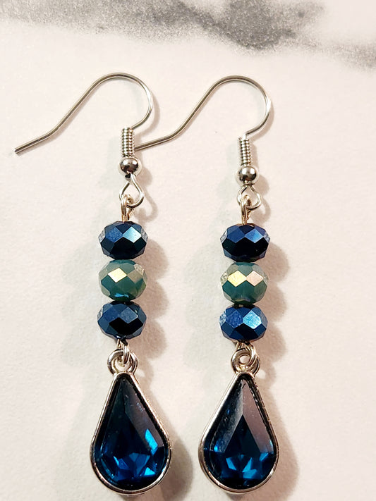 Mixed Blue Glass earrings