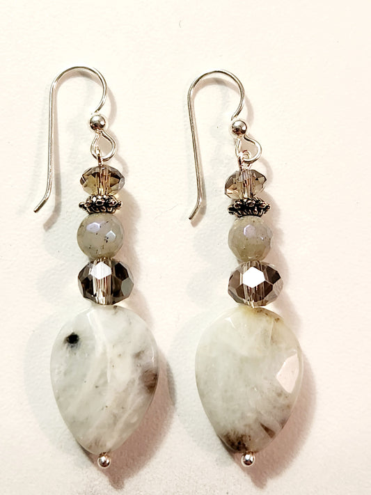 Gray Granite stone earrings