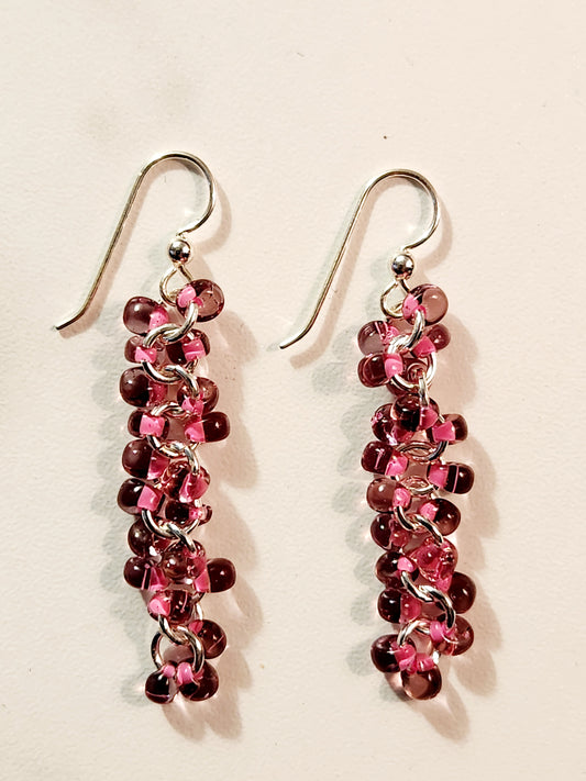 Pink dewdrop earrings