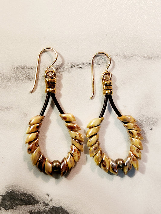 Yellow Picasso Phoenix feather earrings