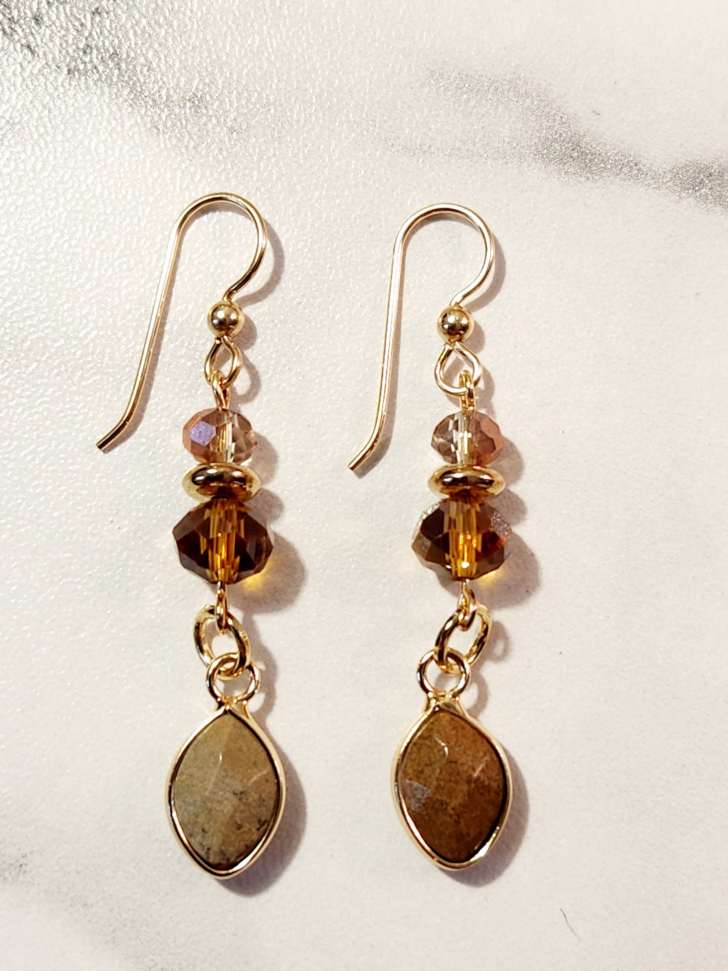 Brown earth stone earrings