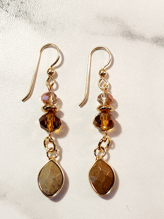 Brown earth stone earrings