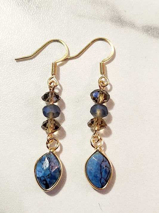Blue earth elegant earrings
