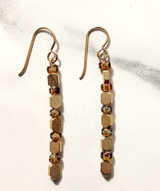 Golden earth earrings