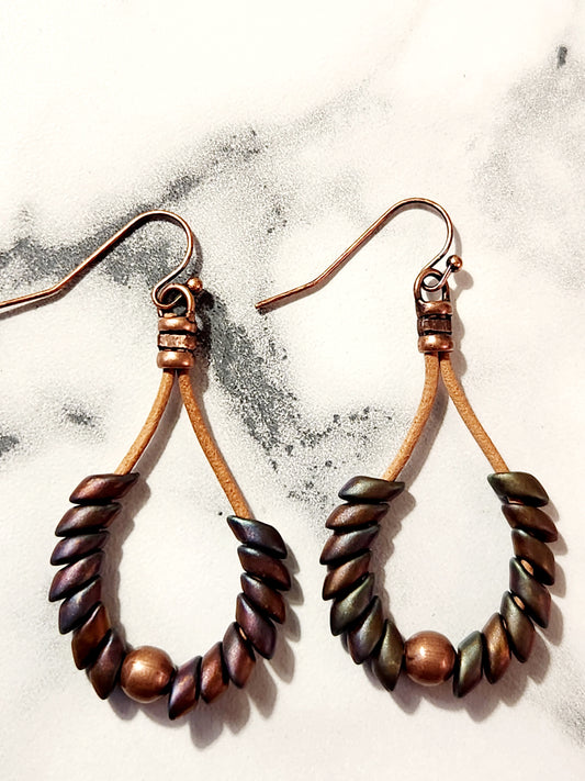 Earthtone Phoenix Feather earrings