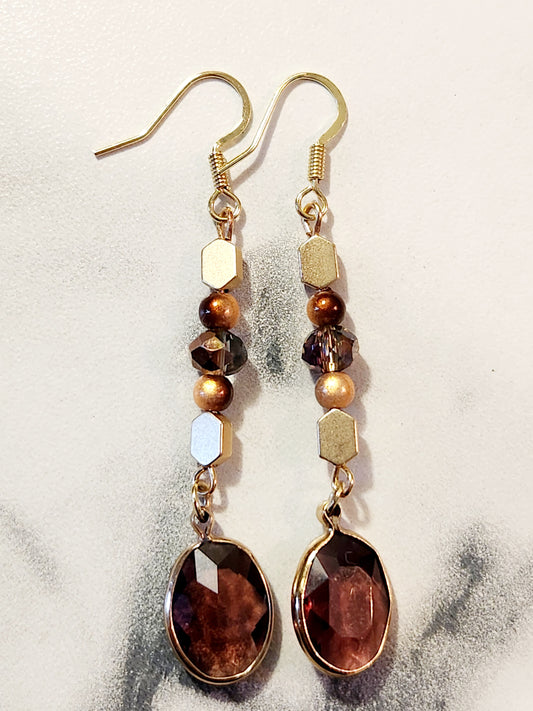 Amber & Gold Elegant earrings