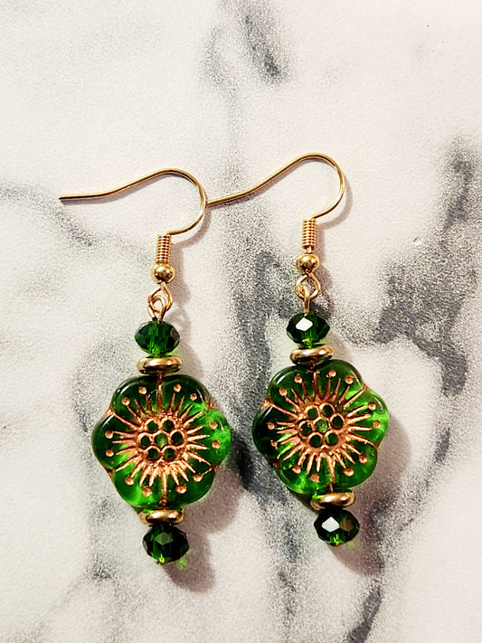 Emerald green flower earnings