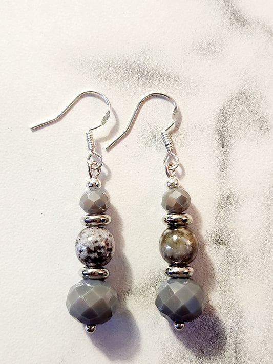 Gray & Silver earrings