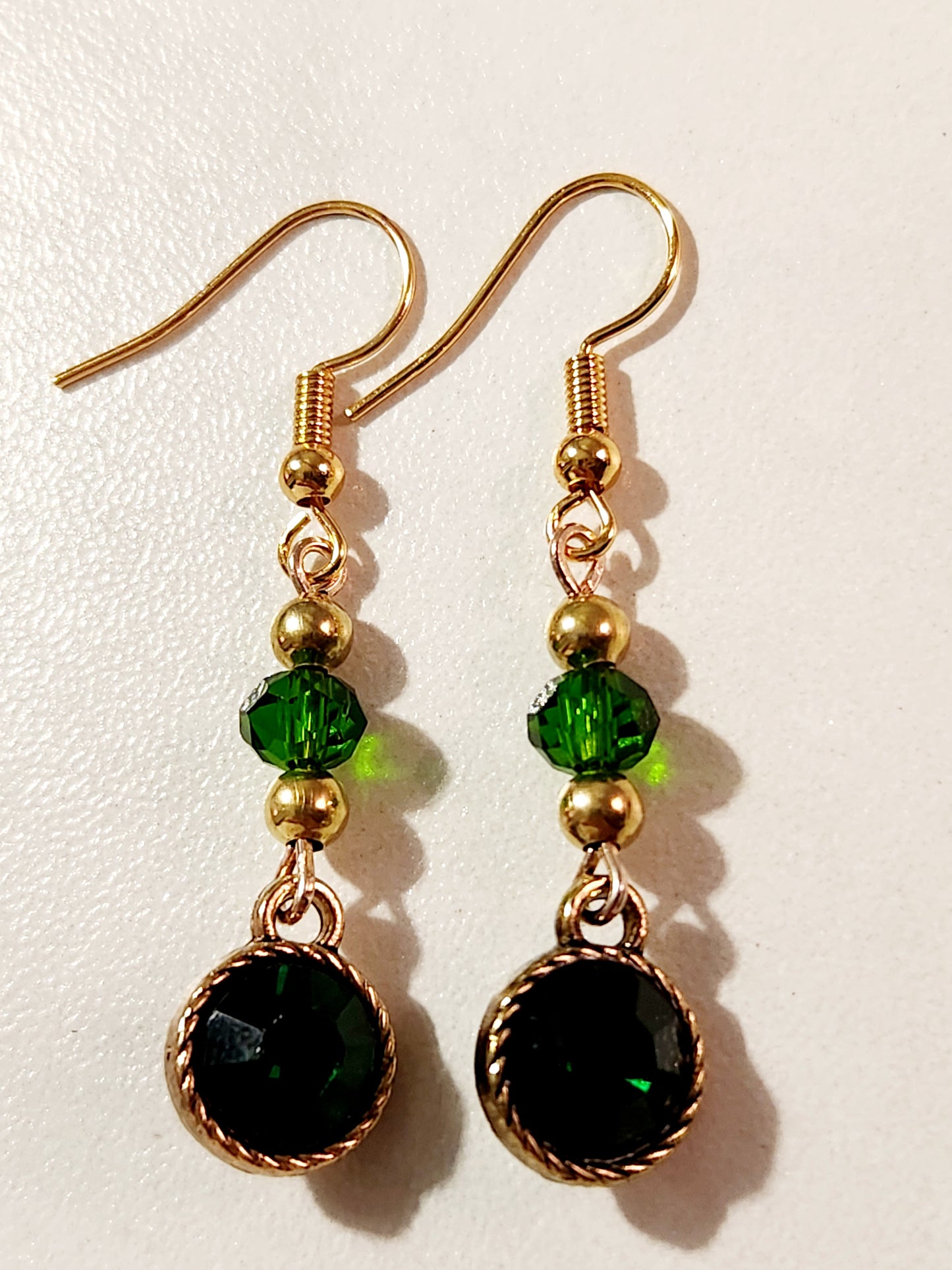 GReen and gold earrings