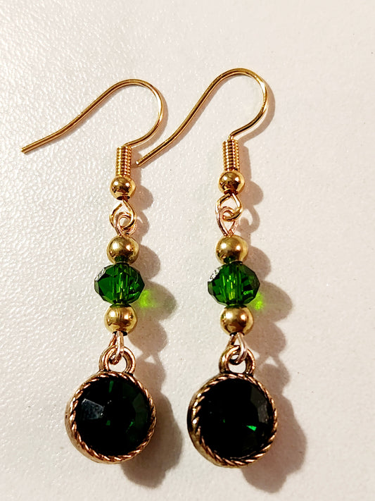 GReen and gold earrings