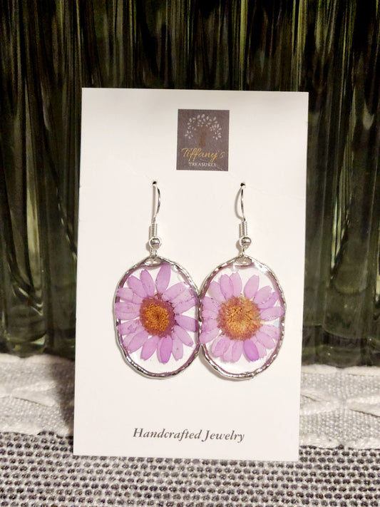 Pink resin earrings
