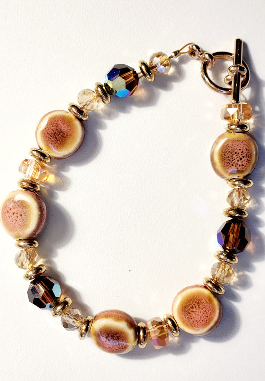 Burnt orange crystal braclet