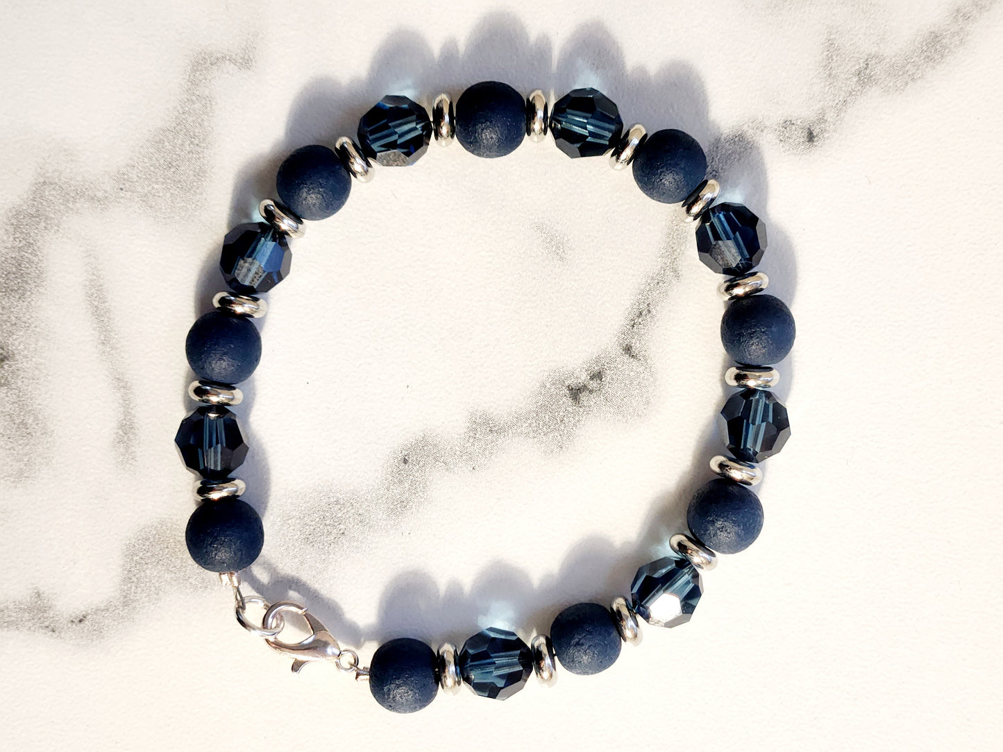 Deep sea blue crystal braclet