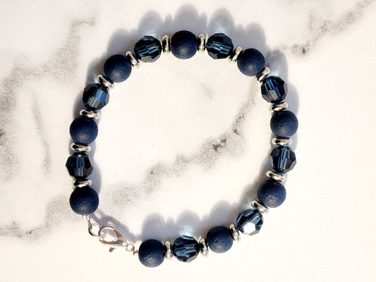Deep sea blue crystal braclet