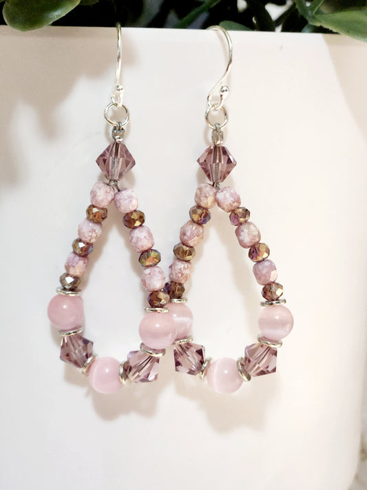 Pink Teardrop earrings
