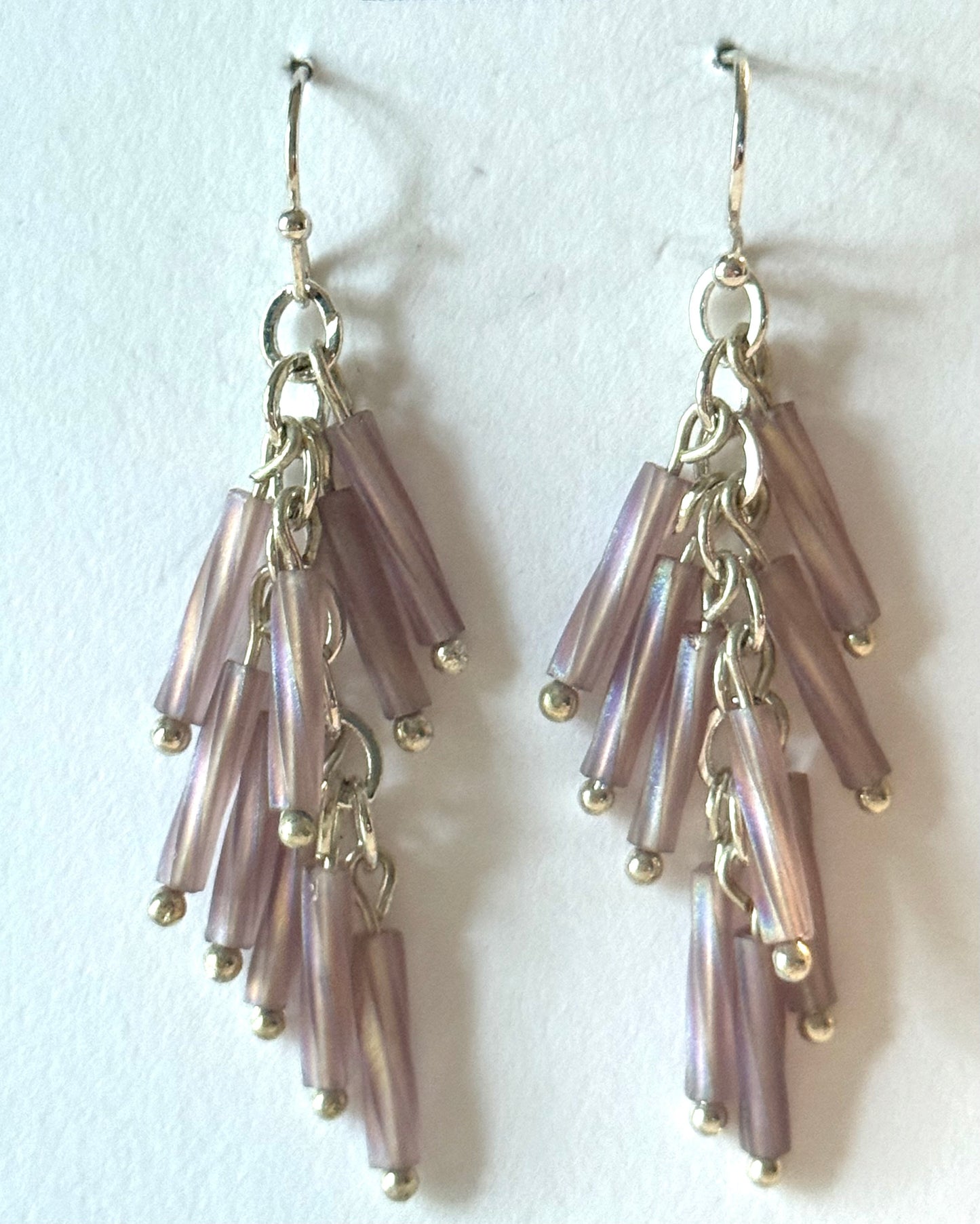 Lilac fringe earrings