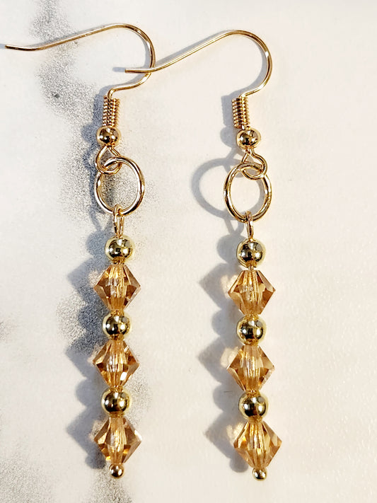 Golden glass earrings