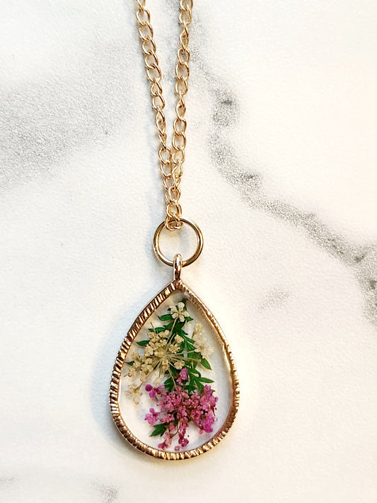 Teardrop flower pendant