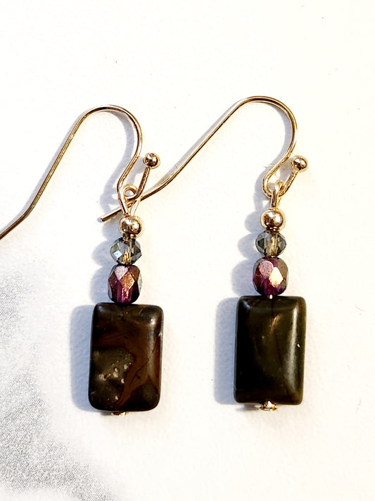 Petite precious stone earrings